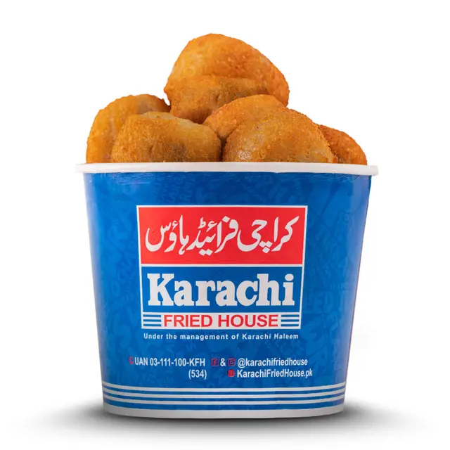 Golden fried cheese balls bucket at Karachi Fried House