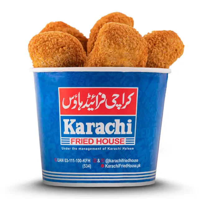 Crispy breaded chicken nuggets box at Karachi Fried House