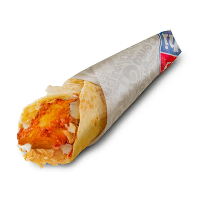 Grilled chargha chicken roll in paratha at Karachi Fried House